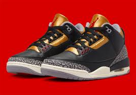 Jordan 3 Retro Black Cement Gold (Women's)